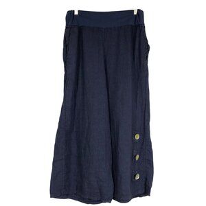 AVOLTO - WOMEN'S XS/S - BLUE ELASTIC WAIST WIDE LEG PULL-ON PANTS